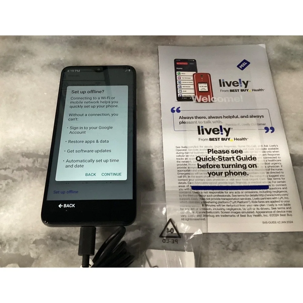 Lively Smart Senior Smartphone 6.2in Screen Black Jitterbug Simple Android Phone